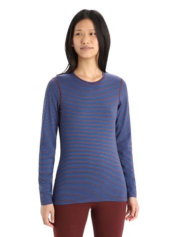 Lazurite / Espresso Icebreaker Merino 200 Oasis Long Sleeve Crewe Thermal Top Women's One Piece & Sets | AU 1763XYUF